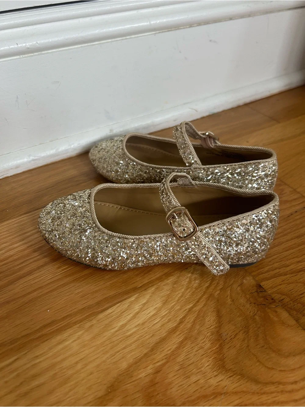 J. Crew Gold Glitter Mary Jane Shoes for Kids